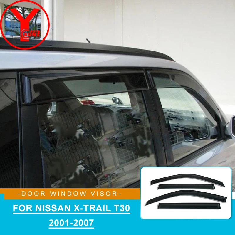 For Nissan Xtrail Accessories T30 2001 2002 2003 2004 2005 2006 2007 Side Window Deflector Smoke Window Visor Sun Rain Guards 1