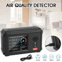 

Multifunctional Air Quality Monitor Carbon Dioxide Sensor TVOC HCHO PM2.5 PM10 Gas Detector Gas Analyzer Home Office Outdoor