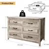 4PCS Farmhouse Dresser Set, Dresser and Nightstand Sets, Wooden Set. Including 6 Nightstand 3