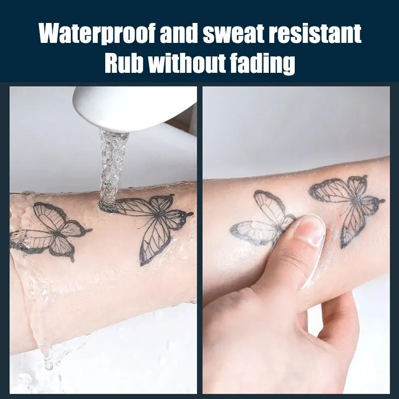 30pcs Semi Permanent Cartoon Herbal Tattoo Stickers For Women's Waterproof Disposable Water Transfer Printing Stickers