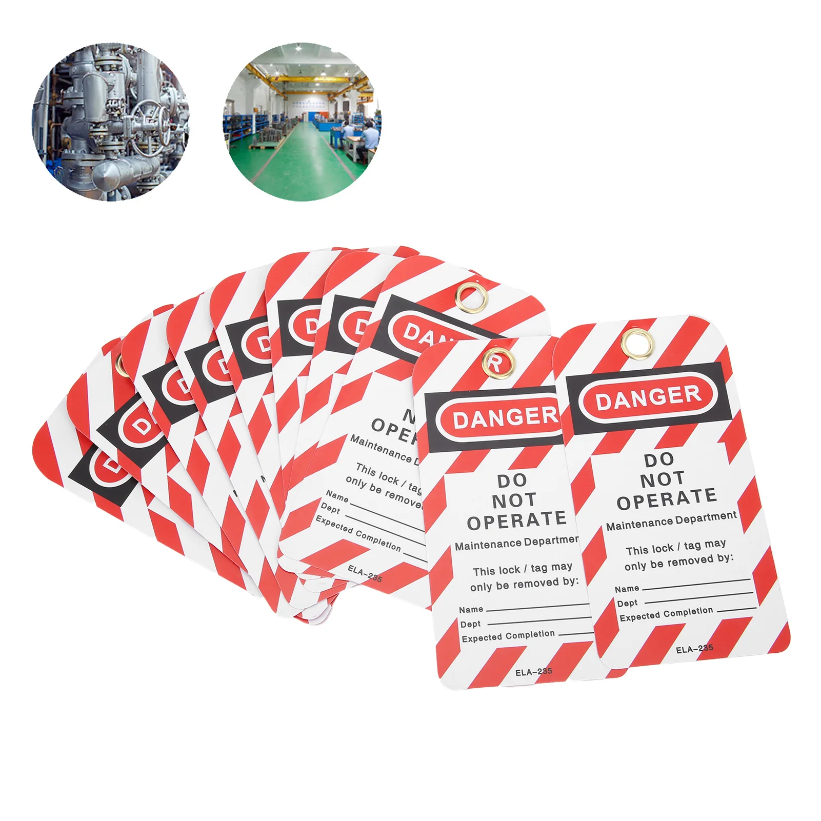 Warning Stickers Warning Decal 10PCS Lockout Tag Danger Do Not Operate Safety Warning Front / Back Label PVC for industrial chemical electric power petroleum