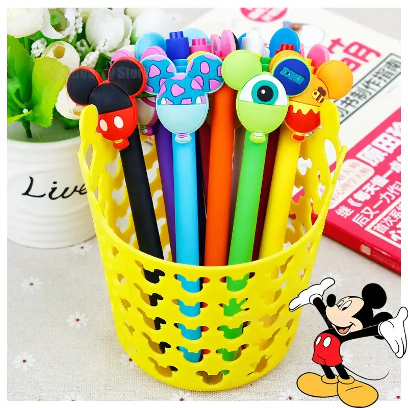 Disney Mickey Minnie Mouse Portapenne Desktop Mini Storage Bucket Kawaii Candy Color Gel Pen Penne Nere Cancelleria Ins Cartoon