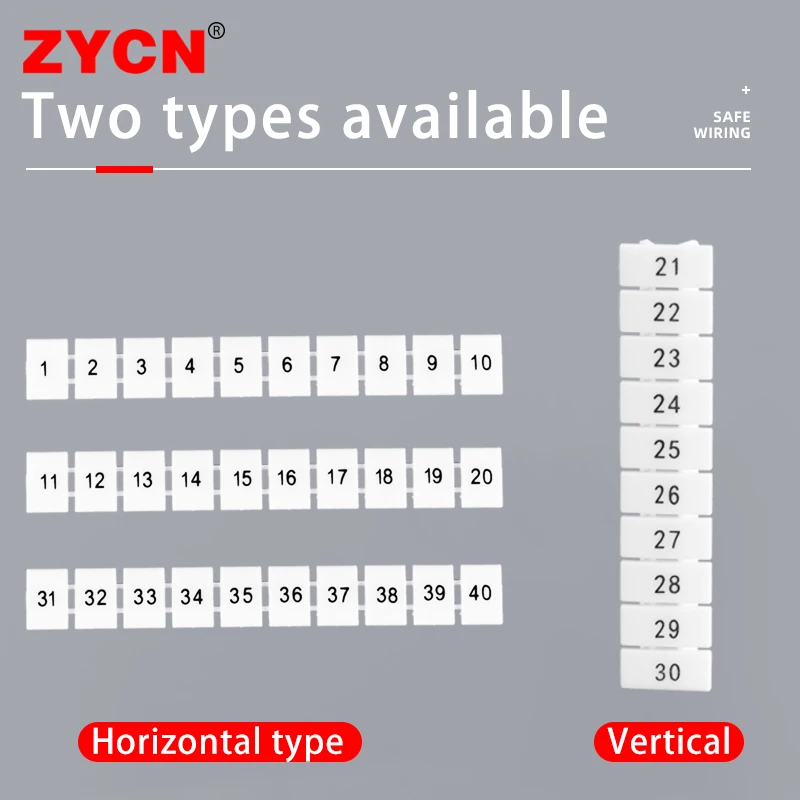 Zycn-ukブロック用zb6uk2.5ストリップ,1〜10個,標準的な数値およびDINレールラベルzb5 AliExpress