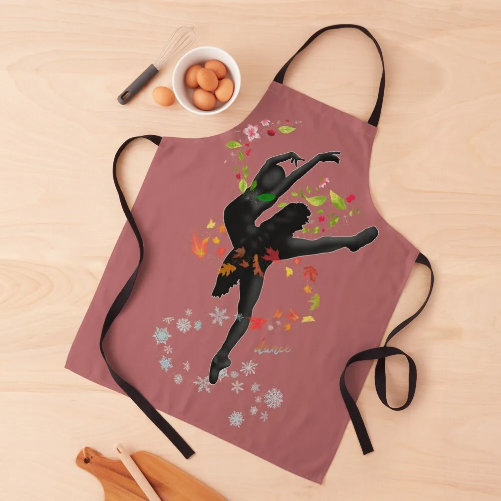 

Dance Ballerina Four Seasons | Women Girls Teens Kids Workout Gear & Gifts Apron Household Items Kitchen christmas Apron