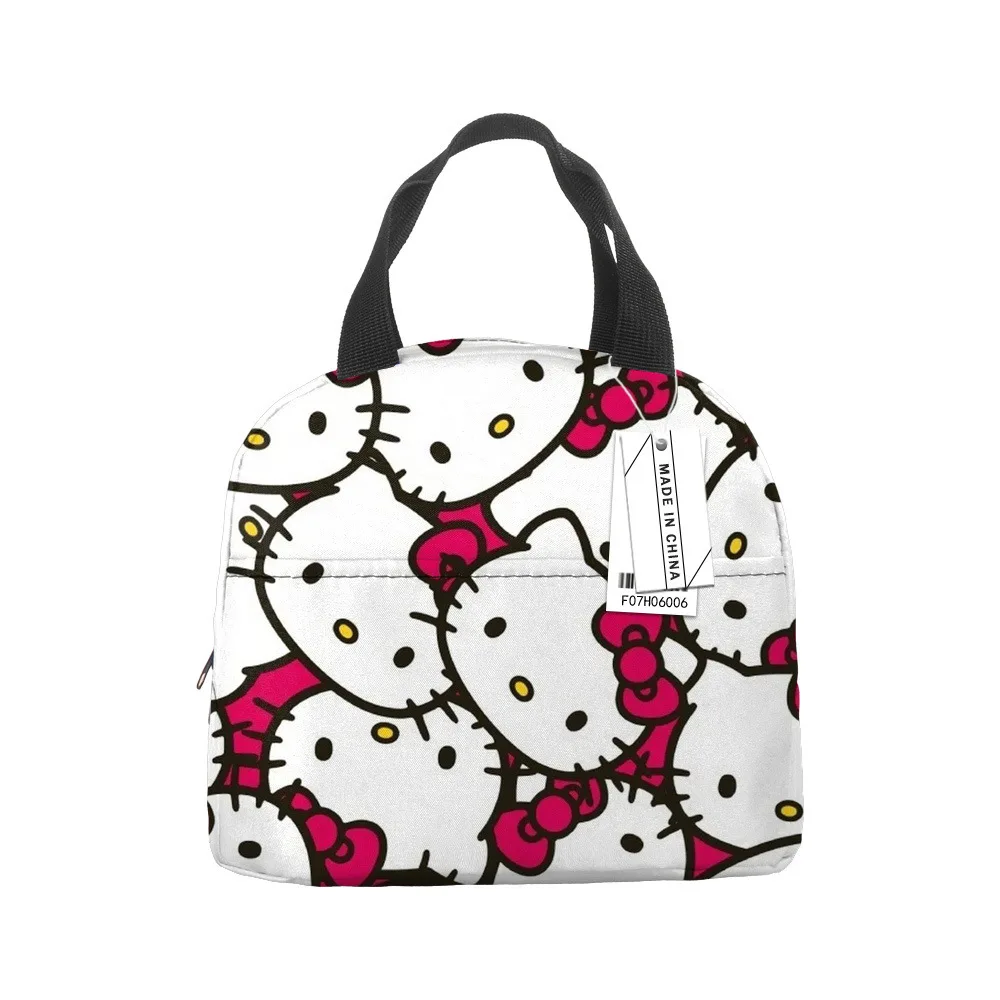 Lunch Bag Sanrio Cartoon Cute Hello Kitty Girl Large Capacit Portable KT Bento Bag Worker Waterproof Thermal Insulation Rice