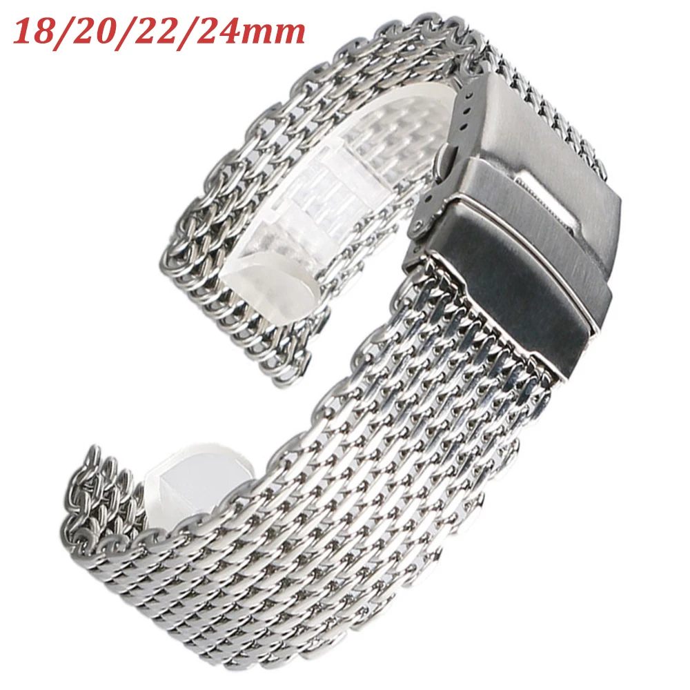 

18 24 20 22mm Solid Stainless Steel Band For Samsung Galaxy Watch 3 for Huawei GT Pro 2e Metal Strap Milanese Bracelet for Seiko