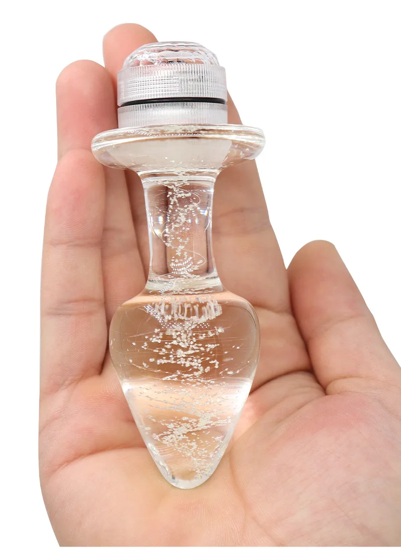 Anal Plug Vibrator Luminous Glass Anal Plug Remote Control Color Changing Male Female Dilator Adult Sex Toy LED Light