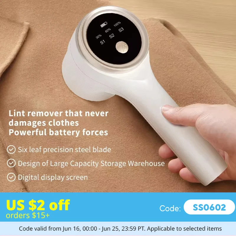 Lint Remover for Clothing Electric Pellet Fluff Remover Rechargeable Portable Fabric HairBall Shaver Removes Lint from Clothes 1