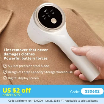 Lint Remover for Clothing Electric Pellet Fluff Remover Rechargeable Portable Fabric HairBall Shaver Removes Lint from Clothes 1