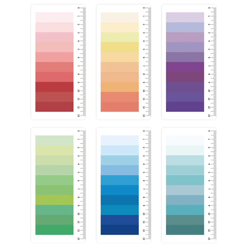

6 Sets Gradient Notes Adhesive Memo Papers Pads Professional Sticky Flags Times Posted