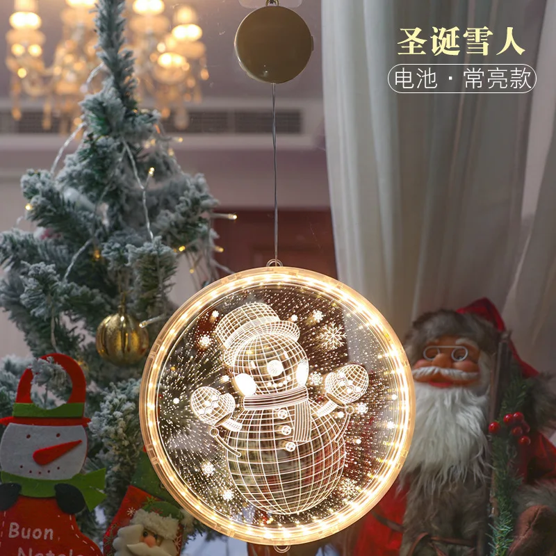 Luci Decorative A LED Babbo Natale Con Ventosa E Timer – 13 LED, 8 Modalità, A Batteria