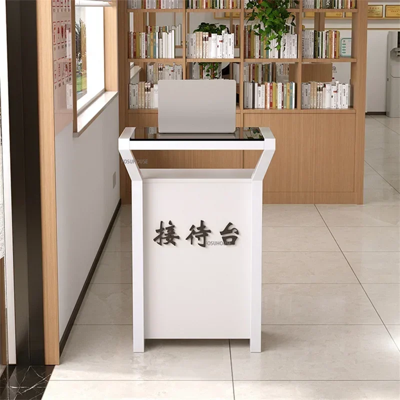 Modern Light Luxury Podium Stand Small Welcome Desk Guide Desk Creative Company Reception Desks Clothing Store Cashier Counter