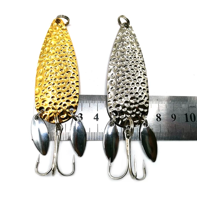 1PC Fishing Lure Metal Spoon Double Rotating Hard Artificial Baits 24g Sequin Rotate Lure for Pike Bass Trou 5