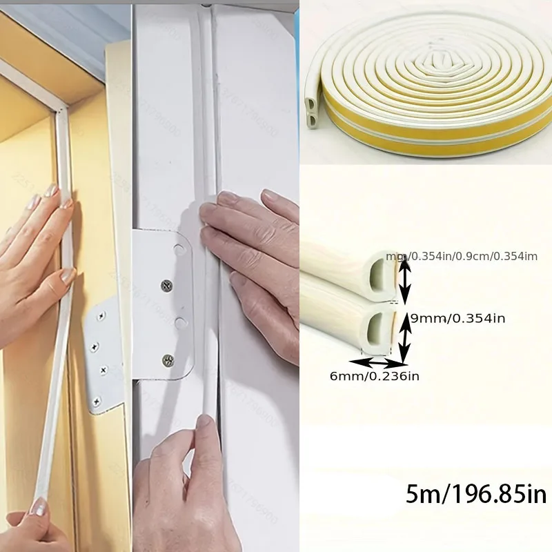 1 Parça Güvenlik Kapısı Erişim Kapısı Pencere Sızdırmazlık Şeridi TPE Hava Koşullarına Dayanıklı Çarpışma Önleyici Şerit Ses Yalıtım Kendinden Yapışkanlı