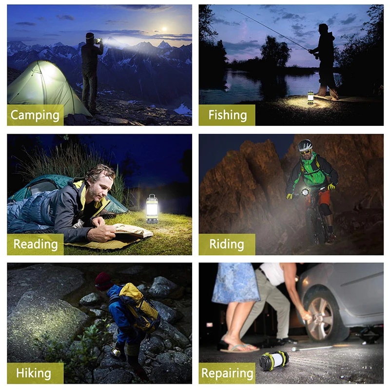 ZK20 Camping Lantern Rechargeable 3000 Capacity Power Bank Camping Flashlight Waterproof Led Portable Camping Lamp Flash Light