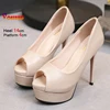 Sexy Peep Toe High Heels 14CM Stiletto Fashion Platform Office Career Spring Autumn Shoes For Women's Shallow Mouth Matte Pumps 1