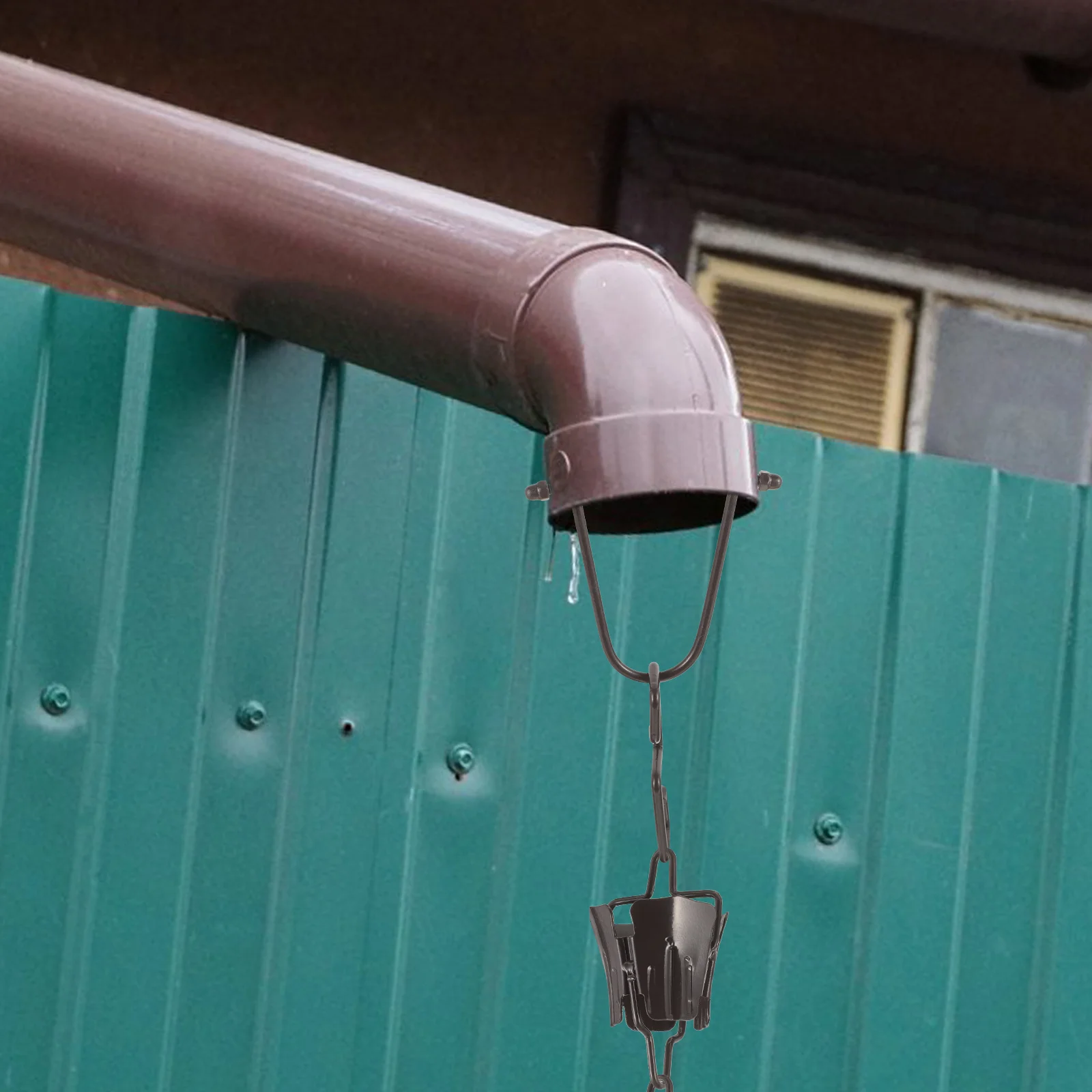 Rain Chain Adapter Rain Chain Hook The Black Outdoors Decorative Cups Replace Jaccuzis Noir Adapter Chains for Gutters Iron Blackets