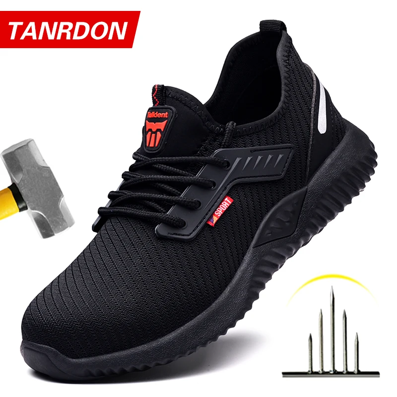 Safety Shoes Men With Steel Toe Cap Anti-smash Men Work Shoes Sneakers Light Puncture-Proof Indestructible Shoes Tactical Boots