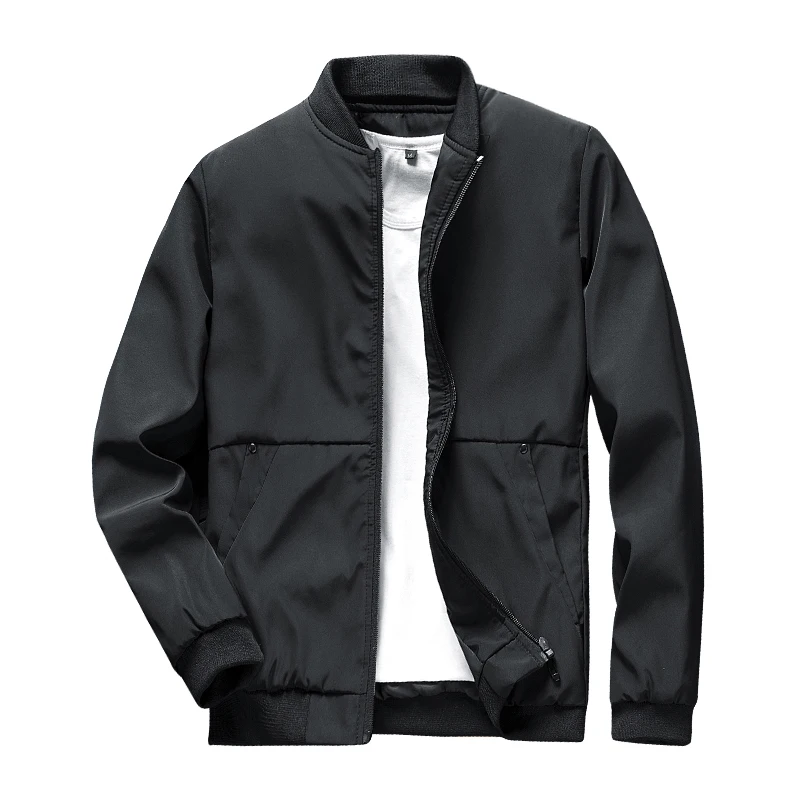 2024 Casual Mens Bomber Jackets Solid Fashion Outdoor Windbreaker High Quality Male Baseball Jackets New Men's Business Coat