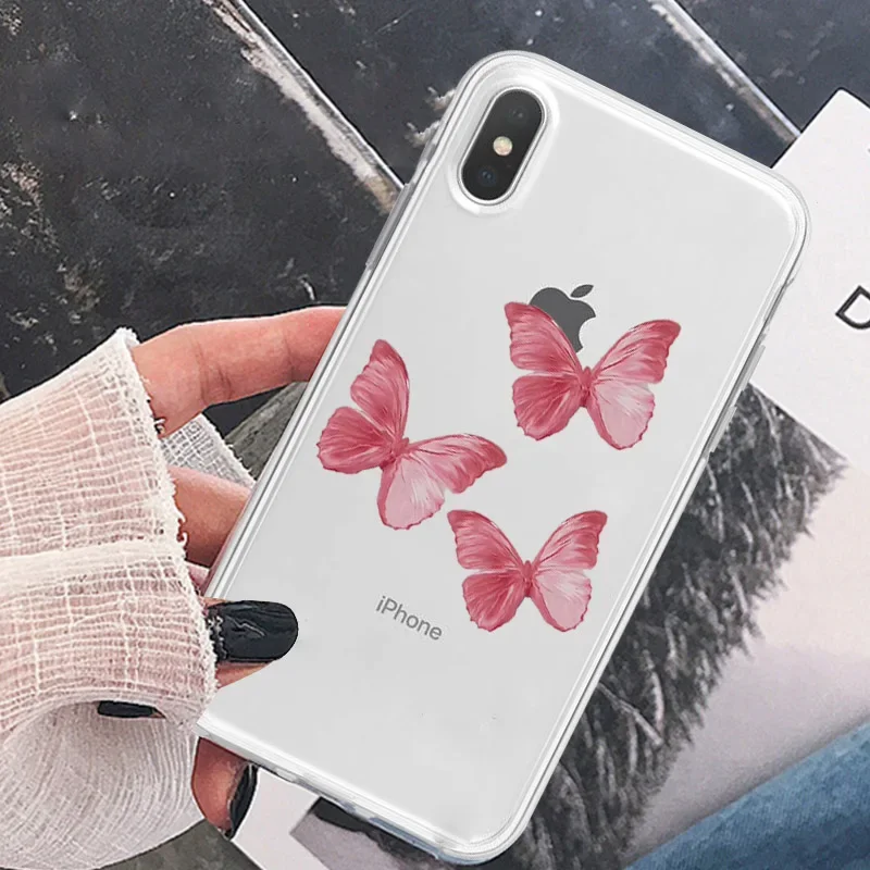 Vibrant Butterfly Transparent Soft Silicone Phone Cover