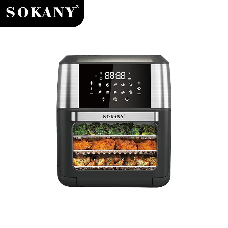 Houselin Air Fryer, Compact 12L, Meat Enthusiasts , Easy Clean Glass Touch Panel & Nonstick Basket,1800W 6