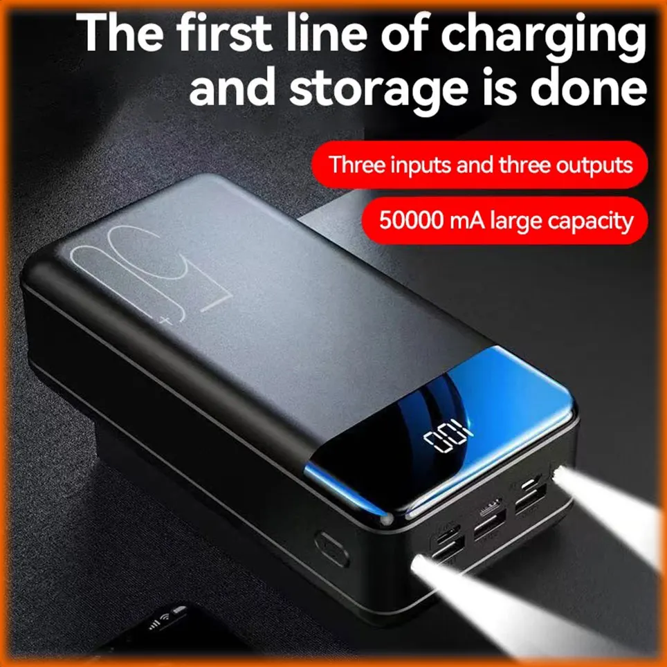 100000mAh Large Capacity Power Bank Mobile Phone Super Fast Charging Power Bank Tablet Phone External Power Supply