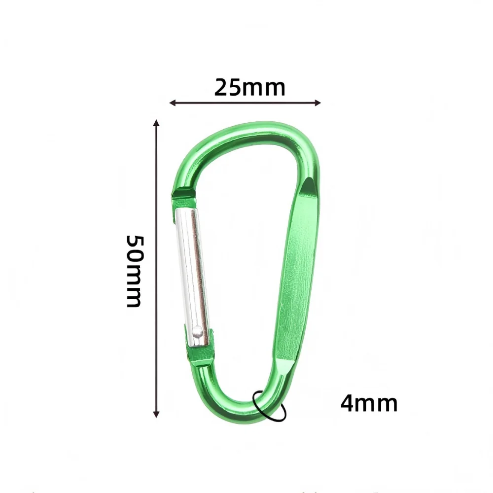 4 PCS Large Black Carabiner Clips - 4 Inch Aluminum D-Ring Snap Hooks With Key Rings For Outdoor Gear