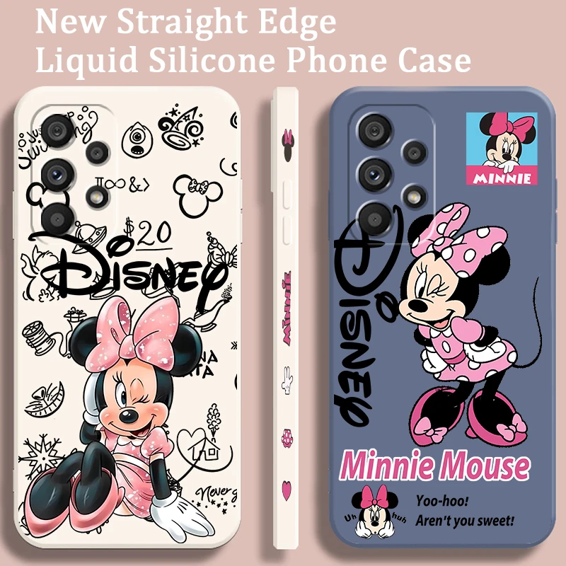 

Minnie Disney Mouse For Samsung Note 20 10 A54 A31 A14 A03 A22 A34 A04 A24 Ultra Plus 5G Liquid Left Rope Phone Case