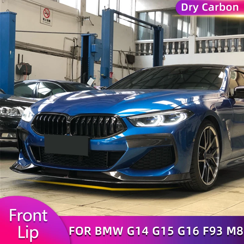 

Сухой автомобильный передний бампер из углеродного волокна, спойлер для BMW 8 серии G14 G15 G16 M Sport 2 двери 4 двери 2018-2022, комплекты передних губ