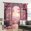 2pcs, spring summer Curtains Spring Flowers Romantic Scenery Prints Light Filtering Curtains Versatile Polyester Fabric Festive 6