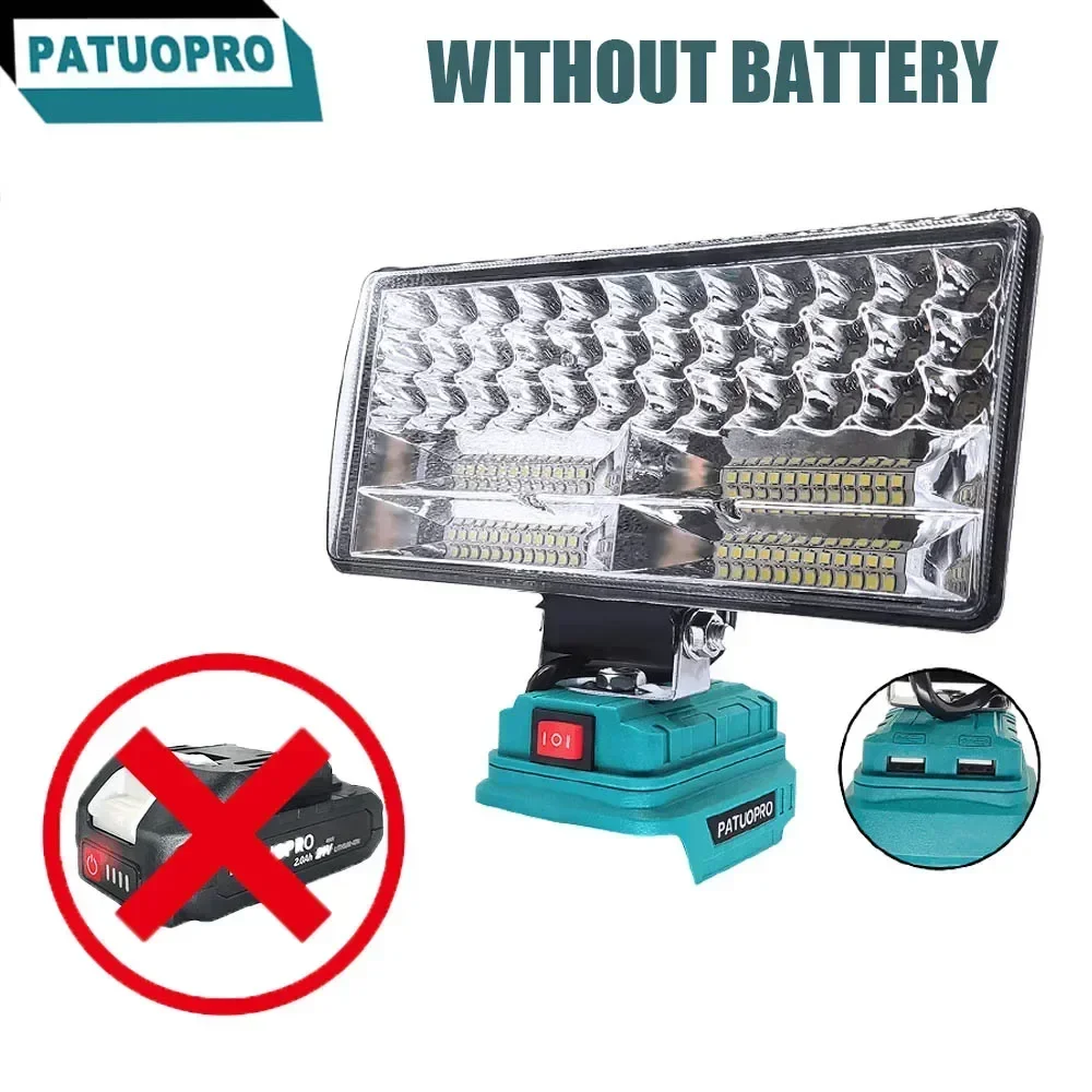 8Inch Rechargeable Work Light 84LED Cordless Portable Lanterns For Repairing/Outdoor Camping For Makita 18V Battery (No Battery)