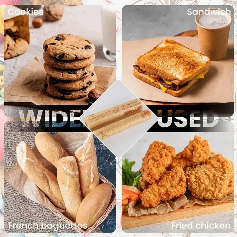 100 pcs Oil-Proof Paper for Wrapping Burger Bread Fried Food Sandwich Packaging Fryer Air Baking Paper Plate Mat Accessories