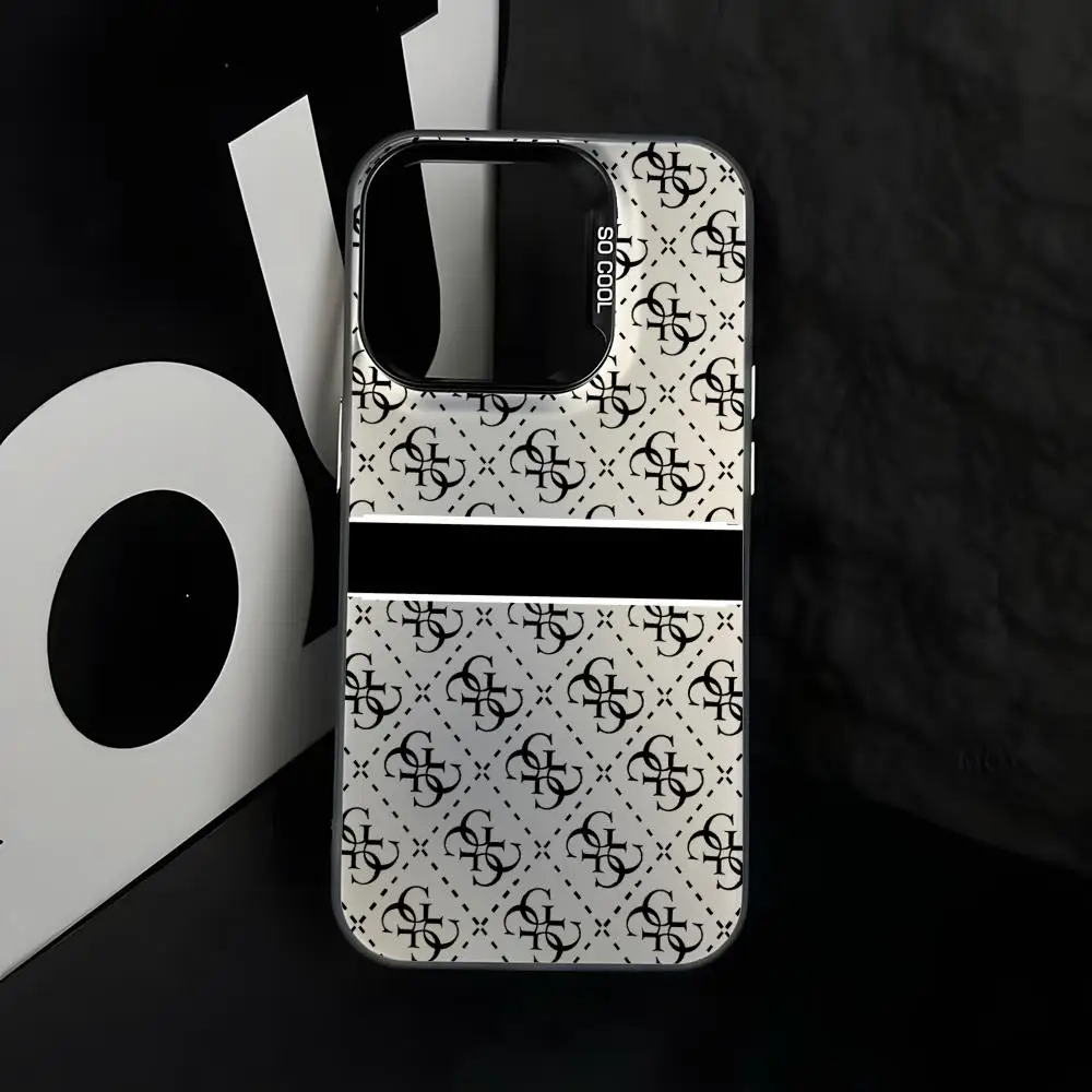 Luxury Silver Shell Phone Case with Stylish Letter Design