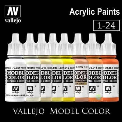 Vallejo Paint 17ml Bottle Face & Skin Tones Model Color Paint Set (16  Colors) 