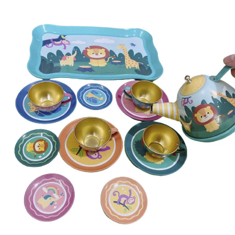 Simulation Tea Set Teapot Kitchen Afternoon Tea Pretend Play Toy Children's Play House Tableware Educational Toys For Girls Kids 5
