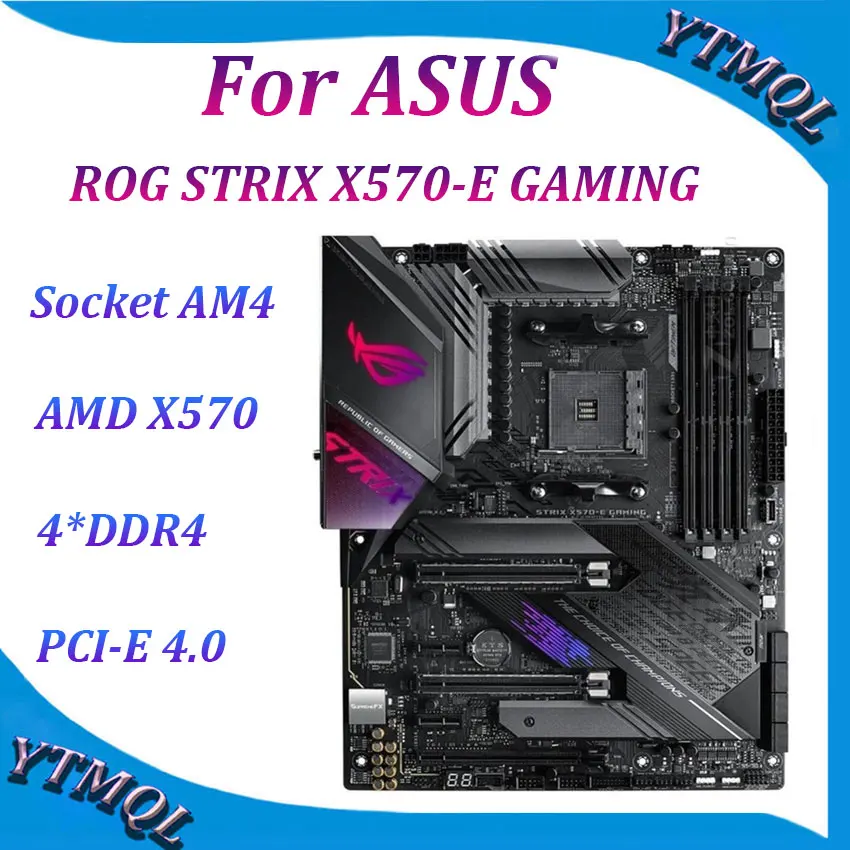 

Motherboard For ASUS ROG STRIX X570-E GAMING Socket AM4 AMD X570 DDR4 128GB M.2 PCI-E 4.0 R9 R7 R5 R3 Cpus HDMI Display Port