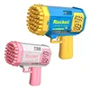 New 40 Holes Electric Rocket Bubble Gun Toy Bubbles Machine Automatic Soap Blower Summer Outdoor Party Games Child Gift 1