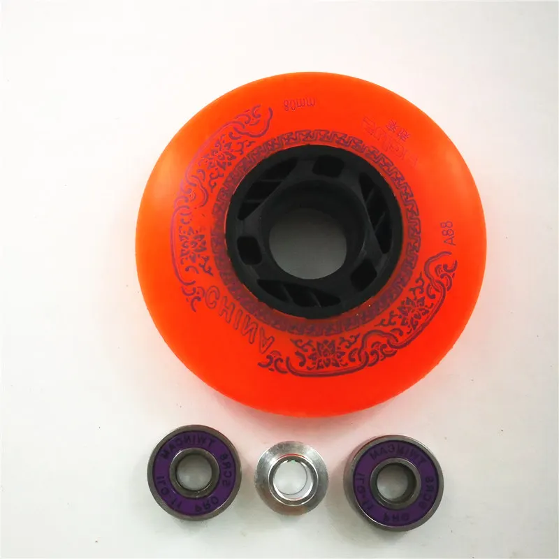 Inline Skate Wheels 8pcs 88A With ILQ-11 Bearing 80/76mm Braking Slalom Free Skating Sliding Roller For SEBA Patines Tires