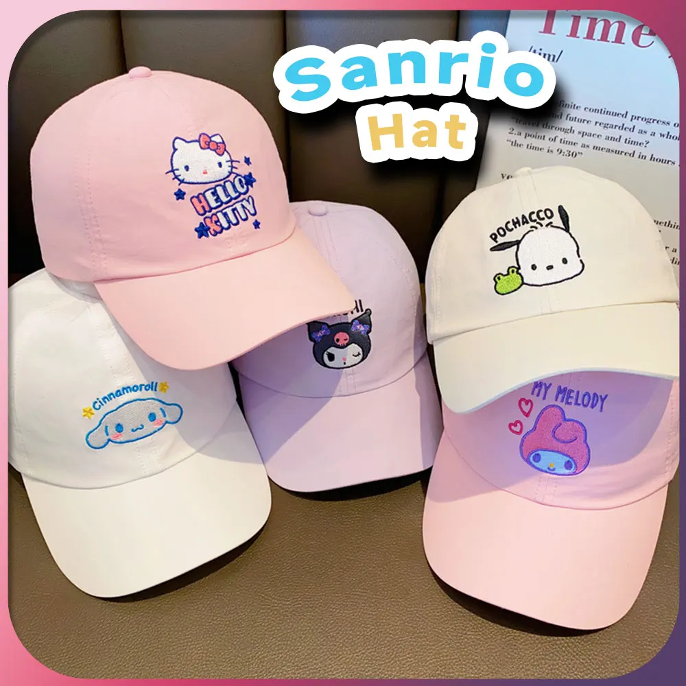 

Kawaii Hello Kitty детская бейсболка Sanrio My Melody Kuromi Cinnamoroll почтовая аниме Регулируемая шляпа для мальчиков и девочек