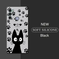 Adorable Lucky Cat Black Soft Phone Case - Moto G22 (UUAZA01)