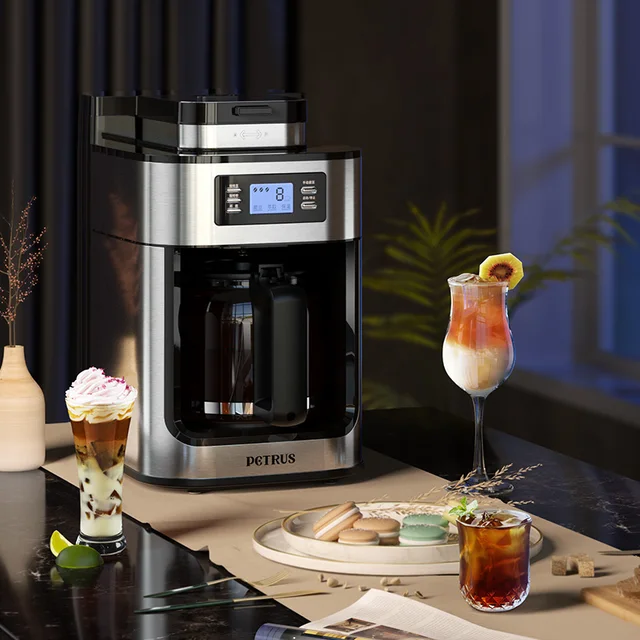 Ripley - NIDOUILLET CAFETERA DE GOTEO MÁQUINA DE CAFÉ AUTOMÁTICA DE MOLER Y  PREPARAR CAFETERA INTELIGENTE PROGRAMABLE DE 5 TAZA