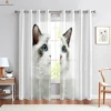 Cat Japanese Cartoon Cute Simple Decorative Curtains Boys Girls Bedroom Children's Room Easy To Wash 3D Printed Curtains 2PCS 1