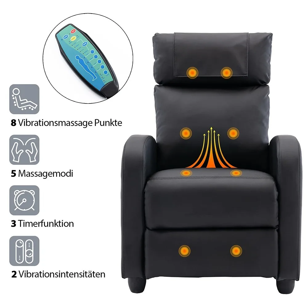 Homopiv Poltrona Massaggiante Riscaldante Reclinabile Poltrona Reclinabile Con 8 Punti Di Massaggio E Telecomando