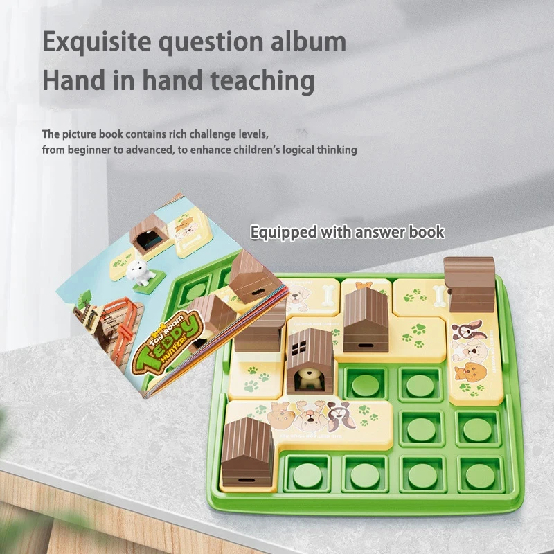 Children Dog Catching Game Educational Toy Intellectual Puzzle Toys Board Games Logical Thinking Toys Kids Shape Matching Gifts 6