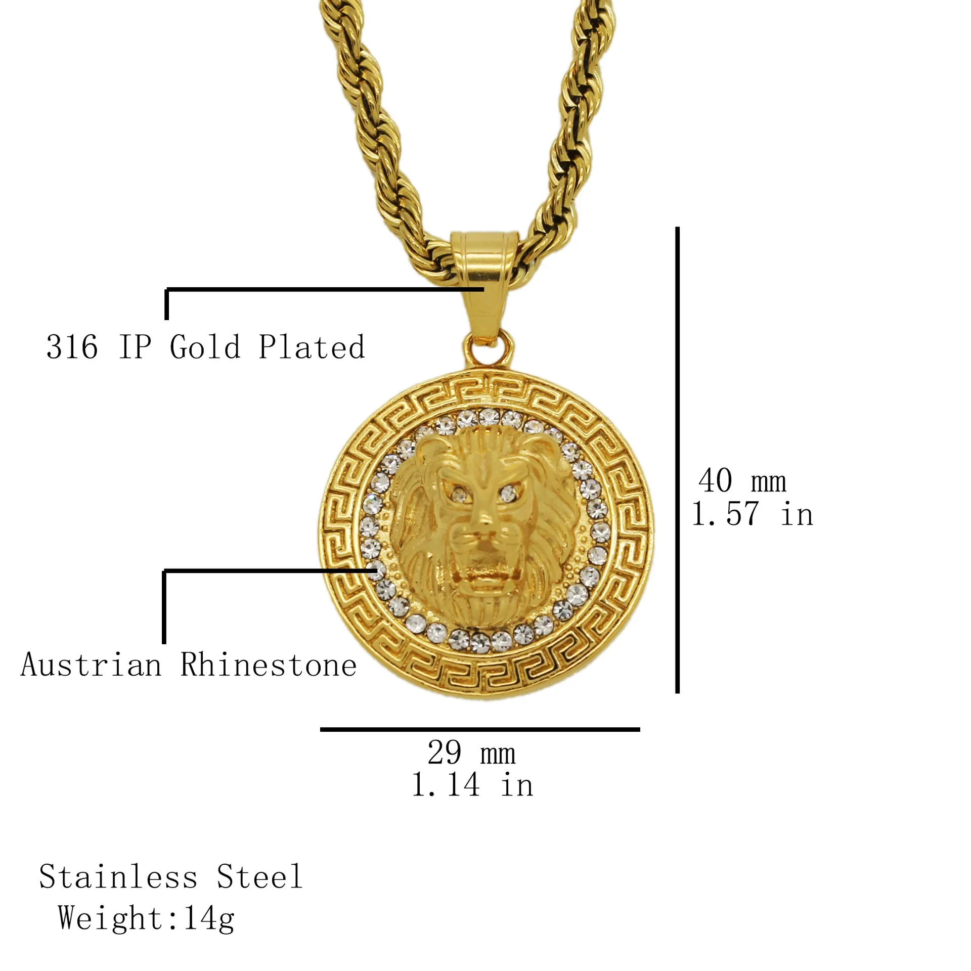 힙합 남성용 라이온 킹 태그 맞춤형 남성용 쥬얼리, 라인스톤 목걸이 펜던트, 316L 스테인레스 스틸, 신제품 - AliExpress