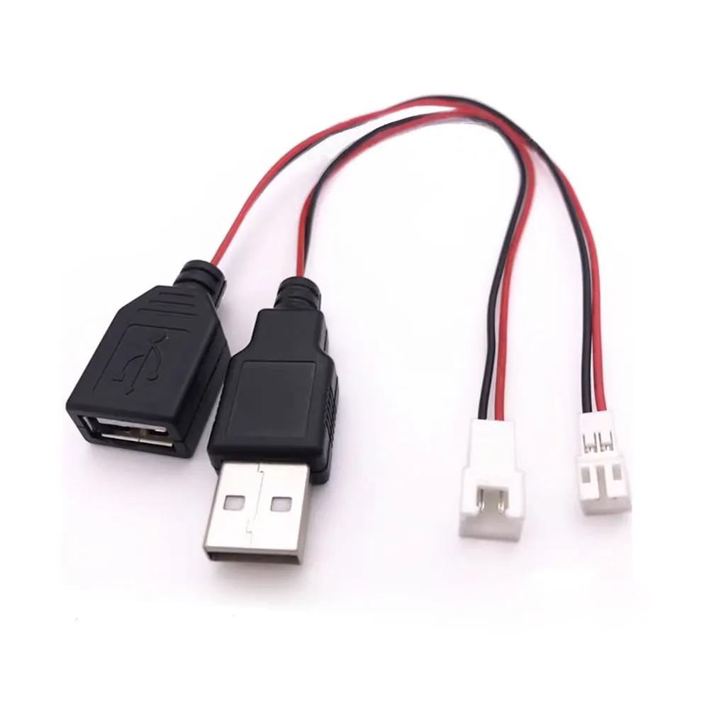 USB To DC Cable JCD USB Male And Female Head to XH2.54-2P Terminal Wire 2-Core Power Supply Cable USB Socket to PH2.0 Terminal Adapter Cable