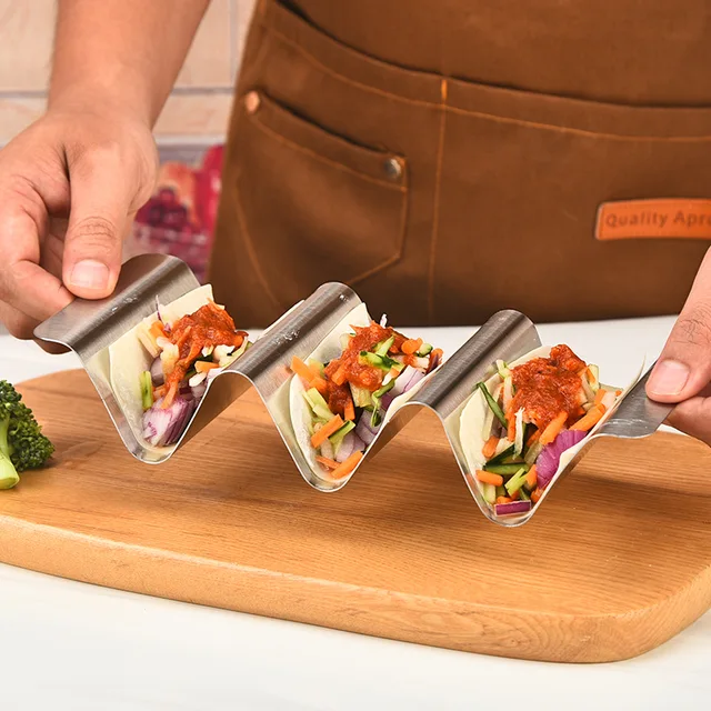 Supporto Per Taco In Acciaio Inox - Griglia Per 3 Taco, Ideale Per Feste, BBQ, Cucina, Lavastoviglie Safe - Foto 9
