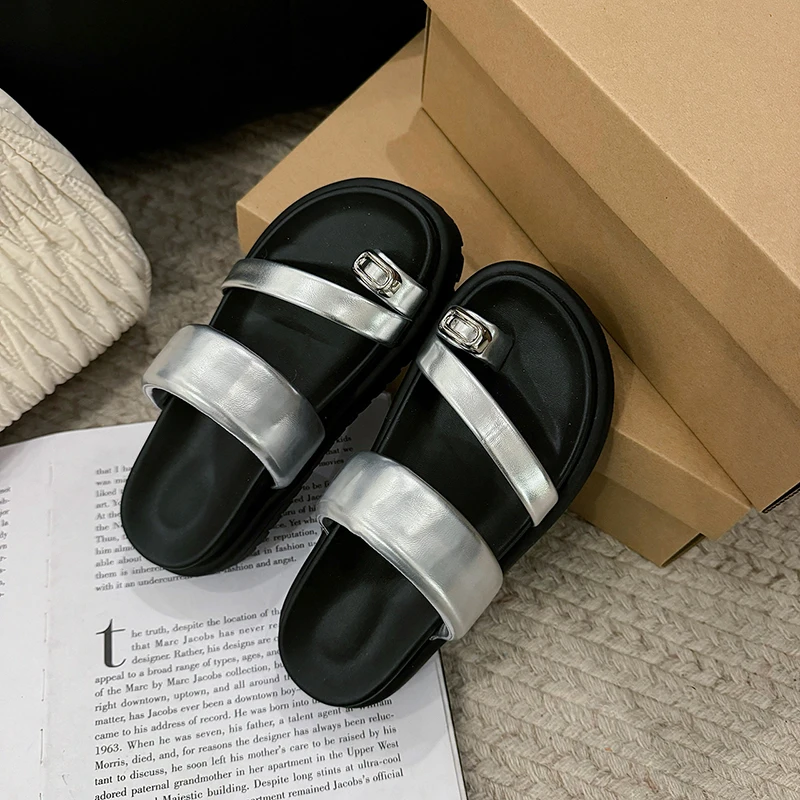 2024 Summers Women Slippers Fashion Crystal Clip Toe Slides Shoes Ladies Casual Outdoor Beach Flats Sandalias Female Flip Flop