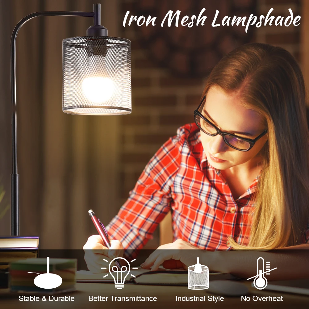 Voltsify Industrial Metal Floor Light with Mesh Lampshade
