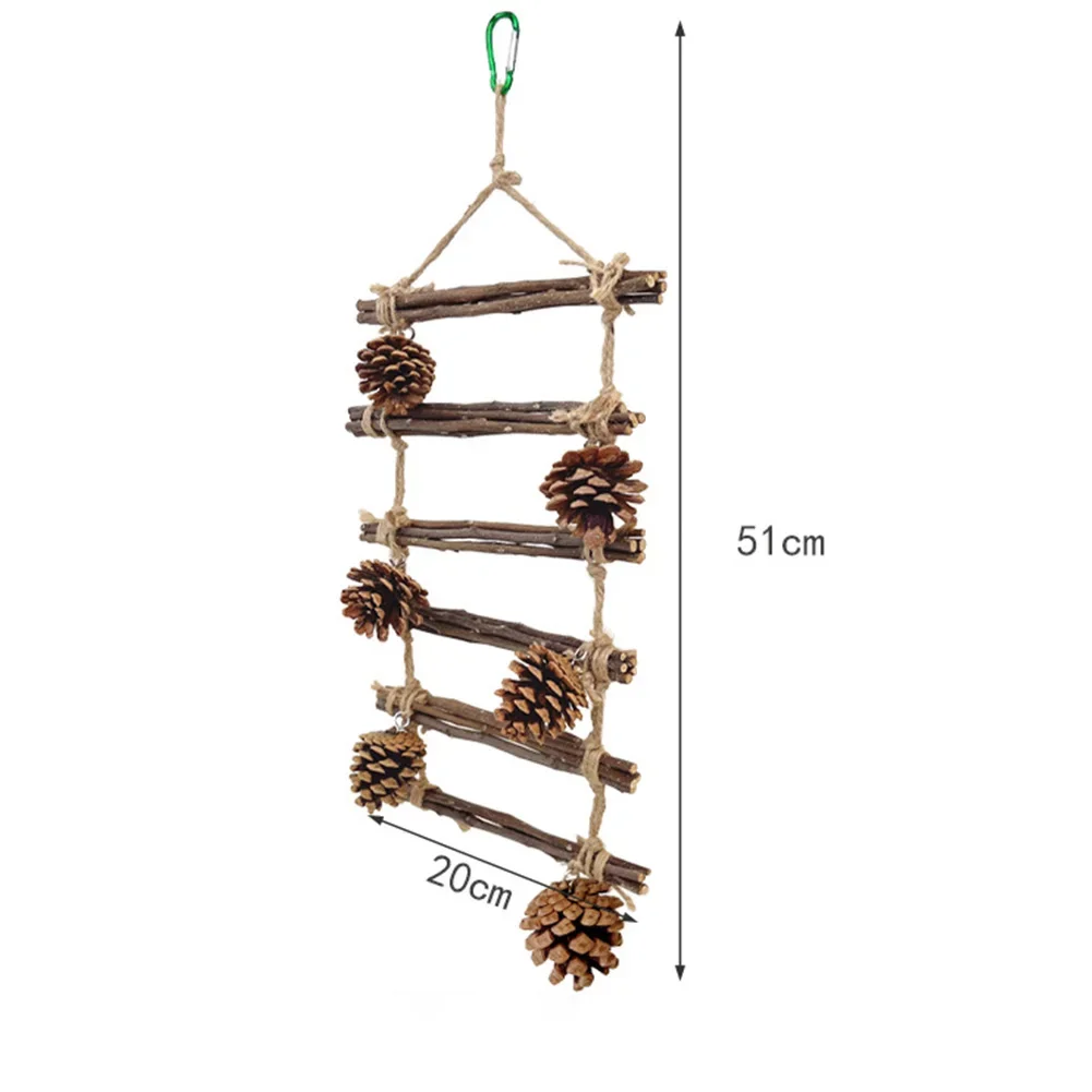 Parrot Stand Swing Climbing Ladder Hanging Chewing Toy Wooden Perch Stand Macaw Parakeet Cockatiel Bird Supplies